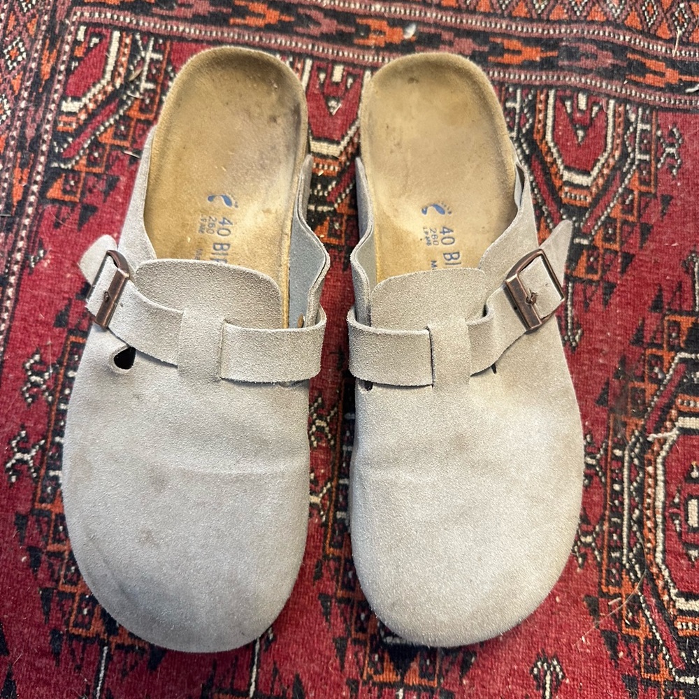 Birkenstock Suede Boston Clogs
